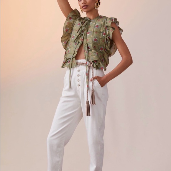 Anthropologie Olive Ruffled Tie-Front Tunic - Picture 5 of 5